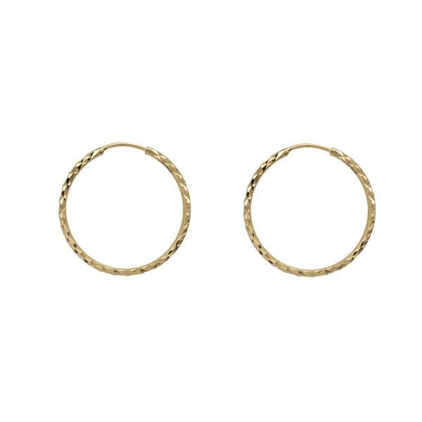 Yellow Faceted-cuts Hoop Earrings (14K)