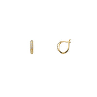 Zirconia 3-Stone Huggie Earrings (14K)