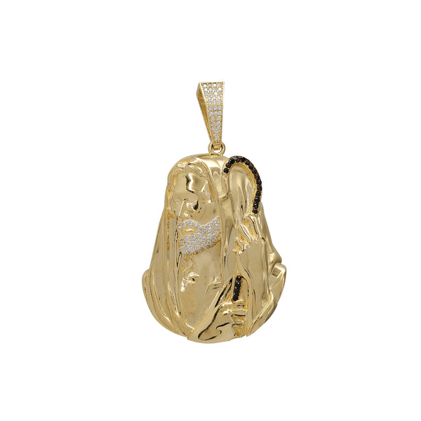 Zirconia Jesus w/ Staff Pendant (14K)