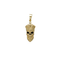 Textured King Skull with Beard Pendant (14K)