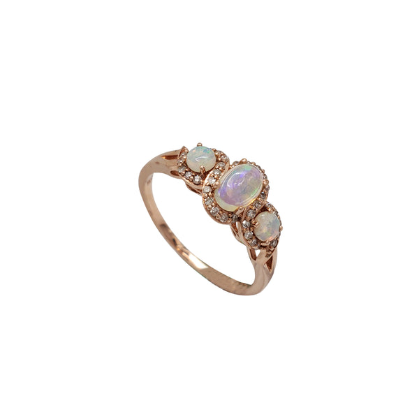 Diamond & Opal Engagement Ring (14K)