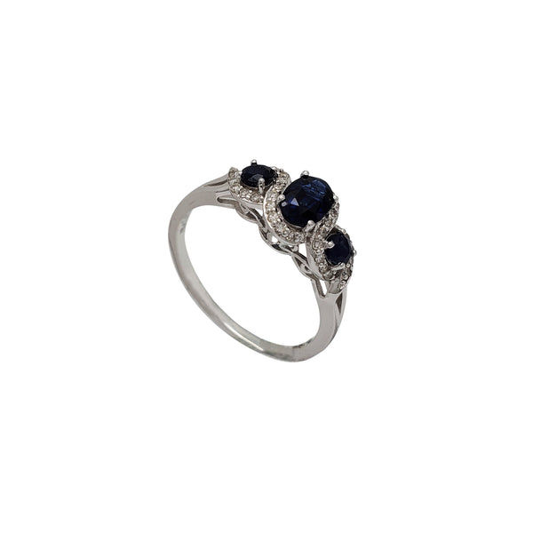 Diamond & Sapphire Engagement Ring (14K)