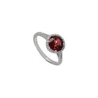 Diamond Garnet Engagement Ring (14K)