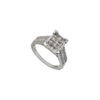 Diamond Princess-cut Rectangle Setting Engagement Ring (14K)