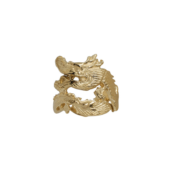 Textured Coiled Dragon Ring (14K)