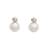 Diamond & Pearl Studs Earrings (14K)