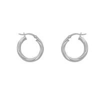 Twist Churro Hoop Earrings (Silver)