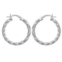 Twist Hoop Earrings (Silver)