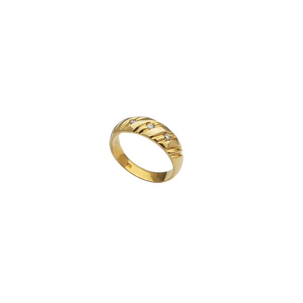 Yellow Gold Diamond Wedding Band Ring (14K)