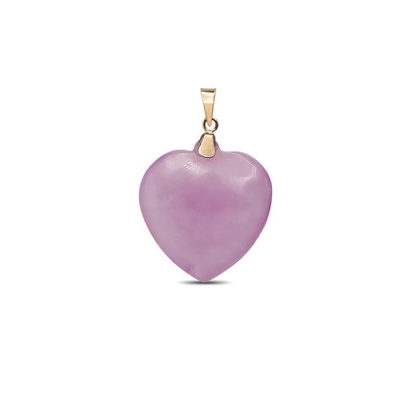 Puffy Heart Purple Jade Pendant (14K)