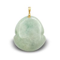 Laughing Buddha Jade Pendant (14K)