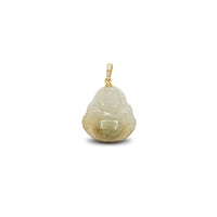 Diamond Laughing Buddha Jade Pendant (14K)