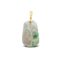 Marbled Jade Ruyi Scepter Fish Pendant (14K)