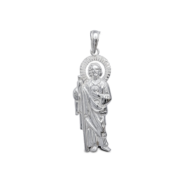 Textured Saint Jude Pendant (Silver)