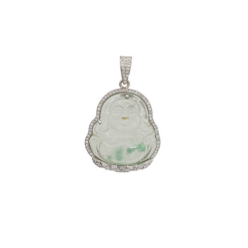 VS Diamond Jade Laughing Buddha Pendant (14K)