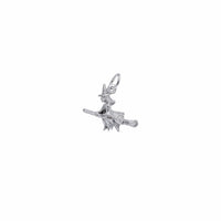 3-D Textured Witch Charm Pendant (Silver)