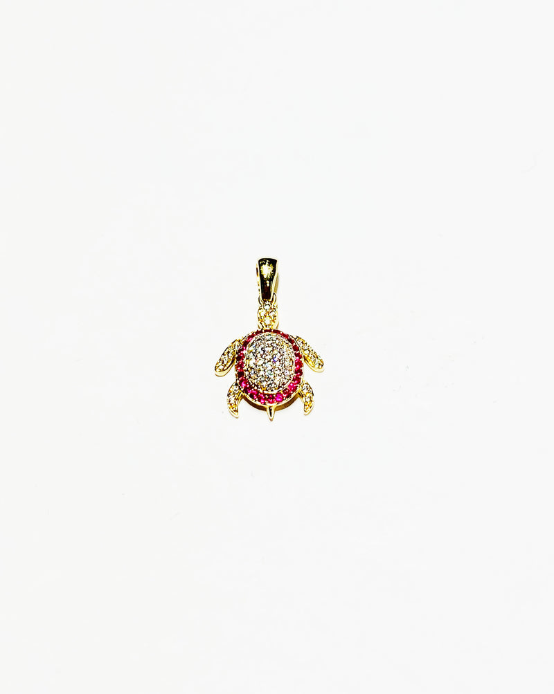 Little Turtle Pendant CZ (14K).