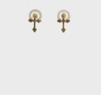 Plain Budded Cross Friction Stud Earrings (14K) 360 - Popular Jewelry - New York