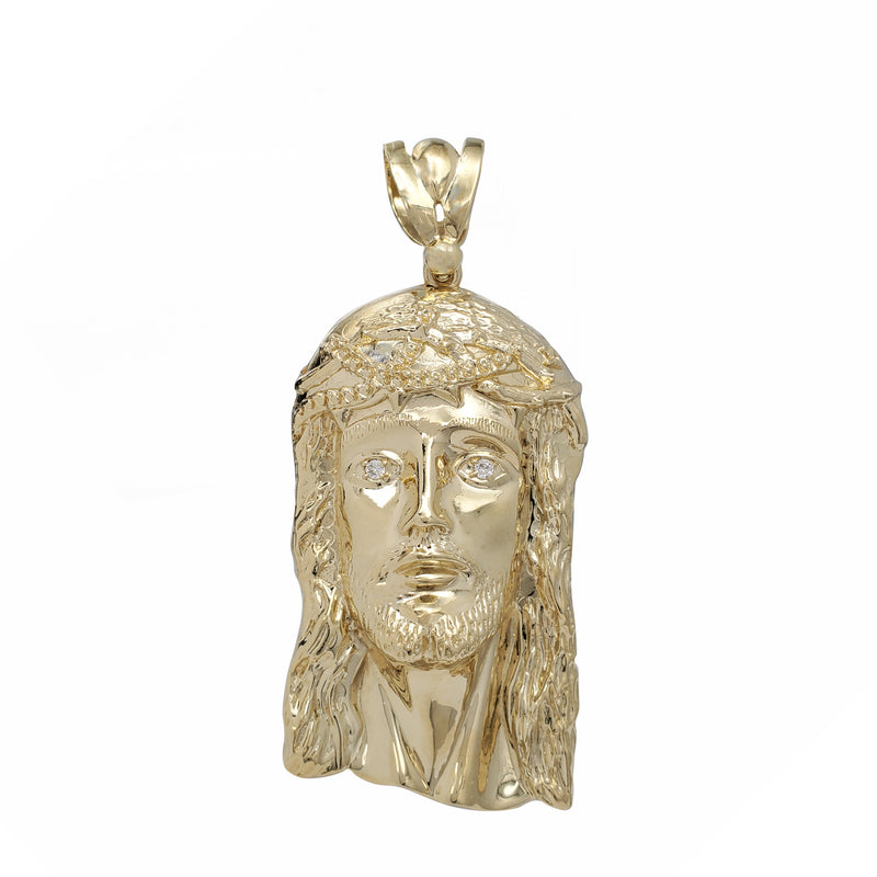 Jesus Head Open-Back Pendant (10K)