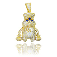 Pillsbury Doughboy with Moneybags Pendant yellow (Silver) front - Popular Jewelry - New York