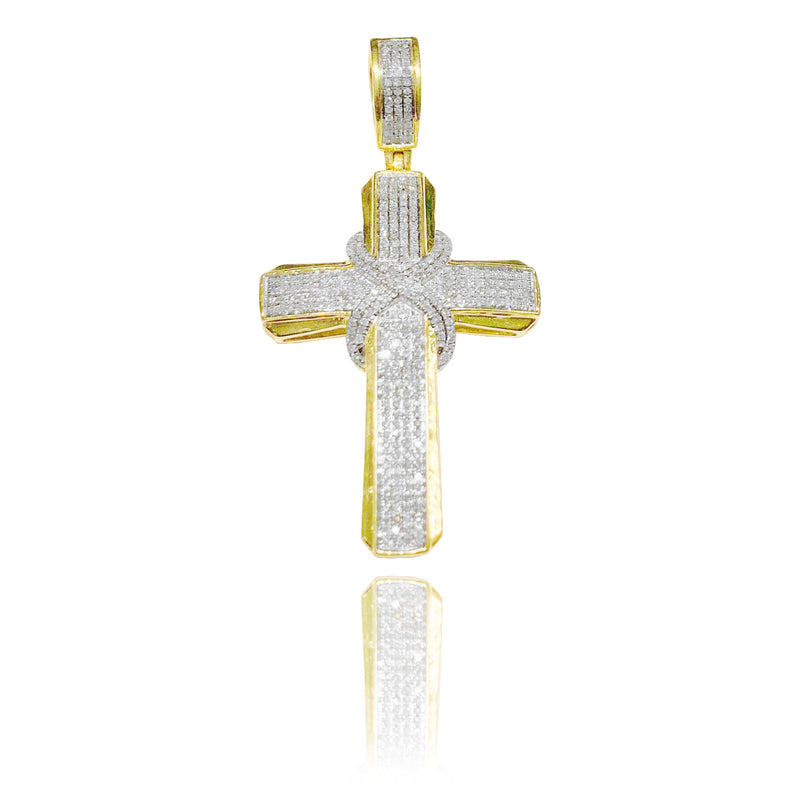 Diamond Cross Pendant (14K).