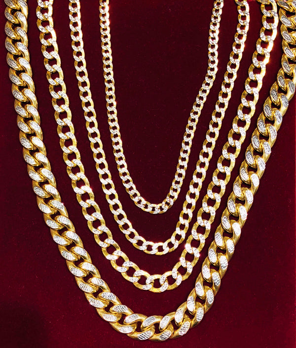 Lightweight Two-tone Italian Cuban link (14K)