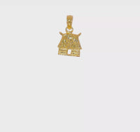 3-D Bungalow Island Hut Pendant (14K)