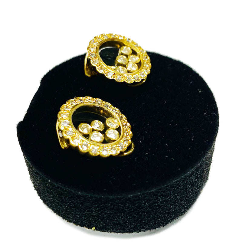 Round Floating Diamond Earrings (18K).