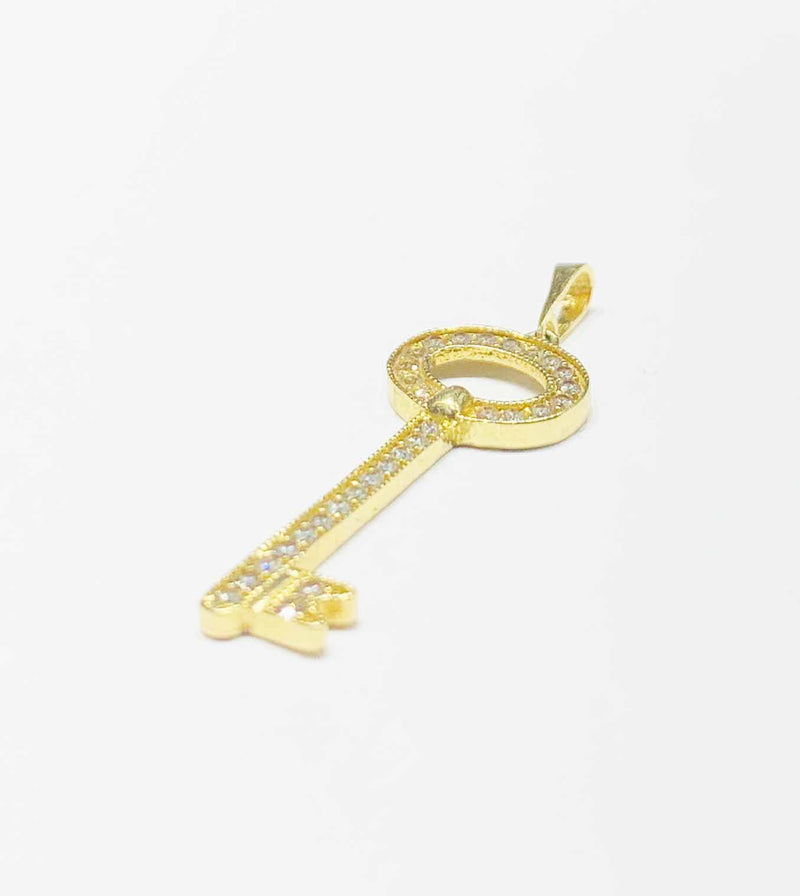 Key CZ Pendant (14K)