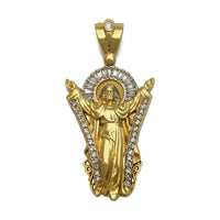 Jesus Ascension Pendant (14K) front - Popular Jewelry - New York