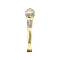 Microphone Diamond Pendant (14K) front - Popular Jewelry - New York