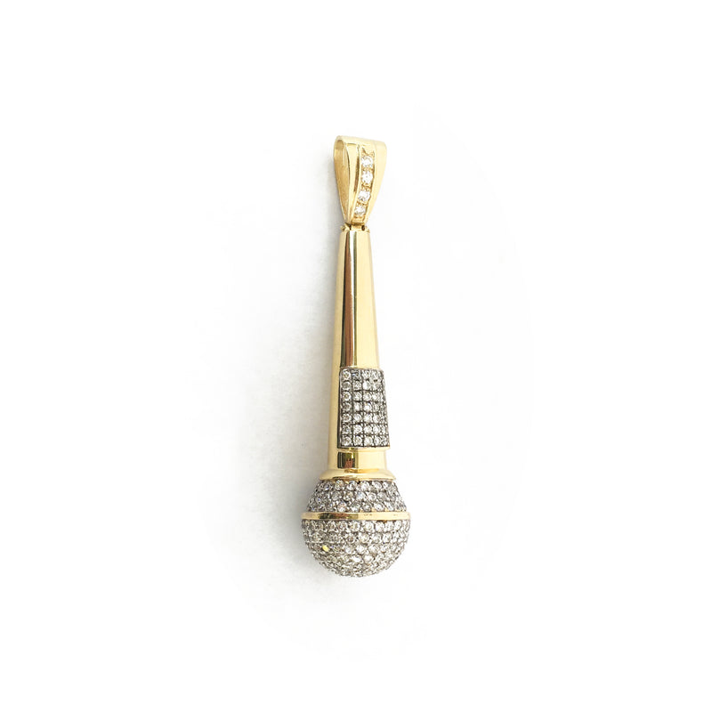 Microphone Diamond Pendant (14K) wear - Popular Jewelry - New York