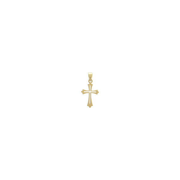 Contoured Patonce Cross Pendant (14K) front - Popular Jewelry - New York