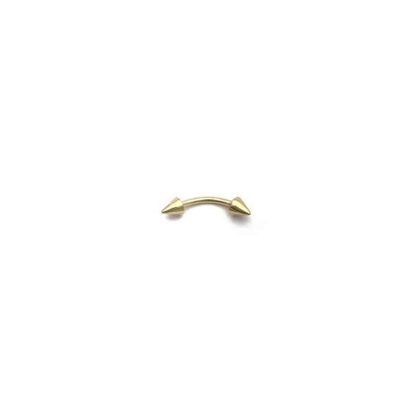 Double Spike Eyebrow Piercing (14K) front - Popular Jewelry - New York