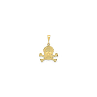 Mesh Skull & Crossbones Pendant (14K) front - Popular Jewelry - New York