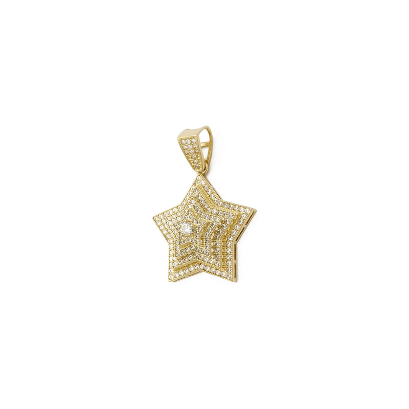 Multi-Layered Iced-Out Star Pendant (14K) side - Popular Jewelry - New York