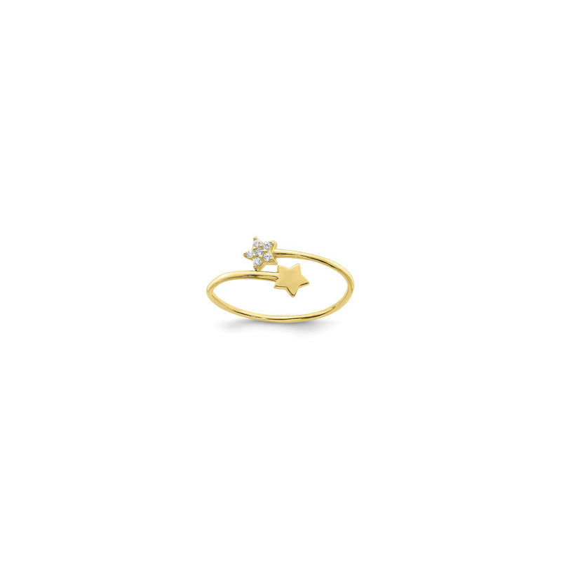 "Shooting Stars" Bypass Ring (14K) front - Popular Jewelry - New York