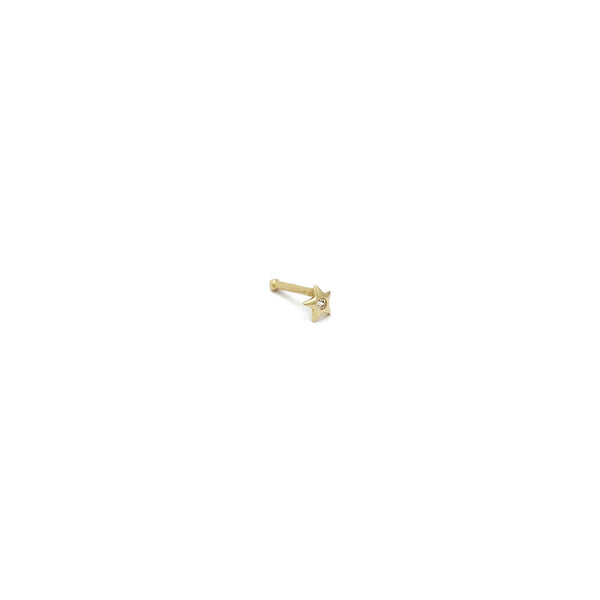 Star CZ Nose Stud Piercing (14K) diagonal - Popular Jewelry - New York