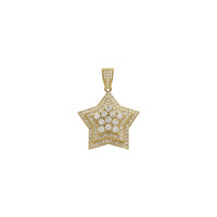 Triple-Layered Iced-Out Star Pendant (14K) front - Popular Jewelry - New York