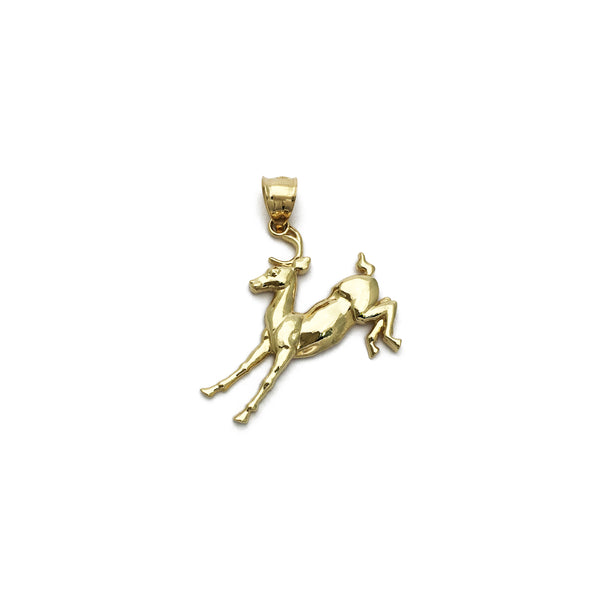 Reindeer Pendant (14K) front - Popular Jewelry - New York