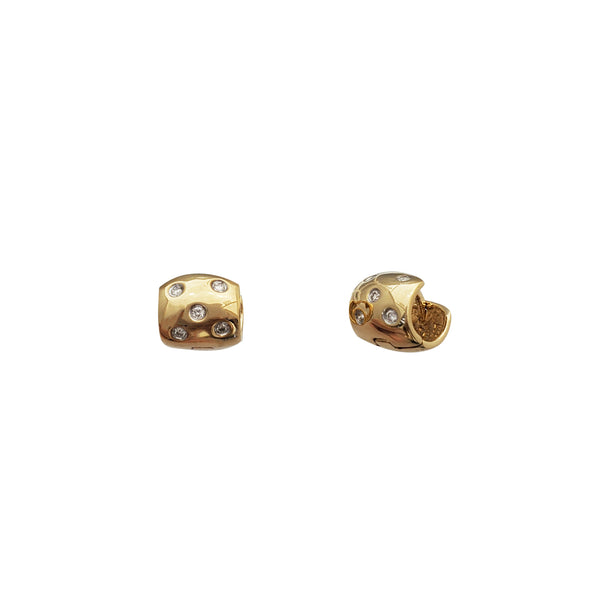 Rectangle Shape Diamond Huggie Earrings (14K)