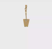 3-D Concrete Spatula Tool Pendant (14K)