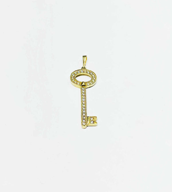 Key CZ Pendant (14K)