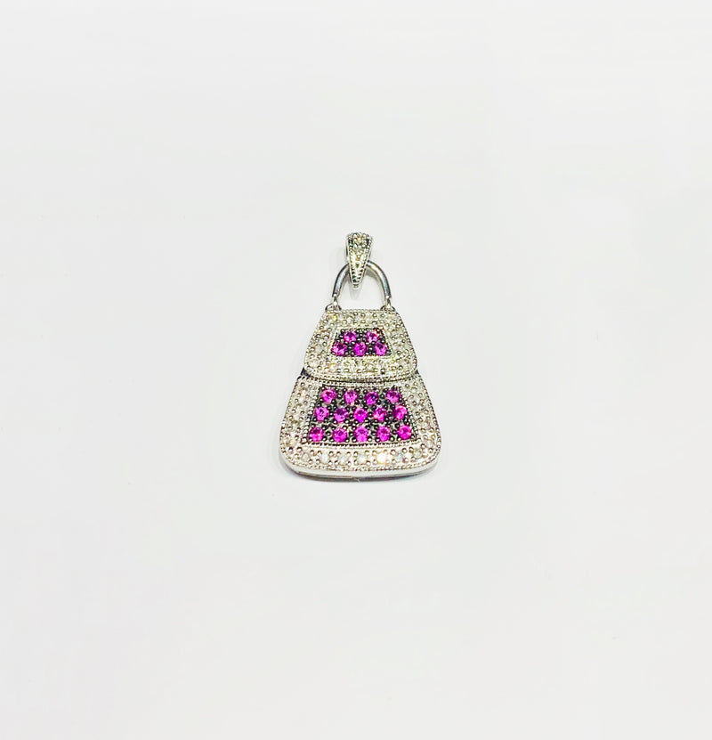 Diamond Lady Bag Pendant (14K).