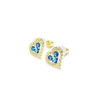 Little Heart CZ Earrings (14K)