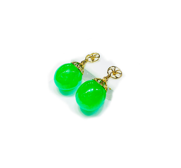 Grape Jade Earrings (14K).