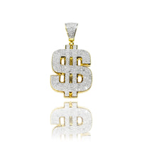 Diamond Dollar Sign Pendant (10K).