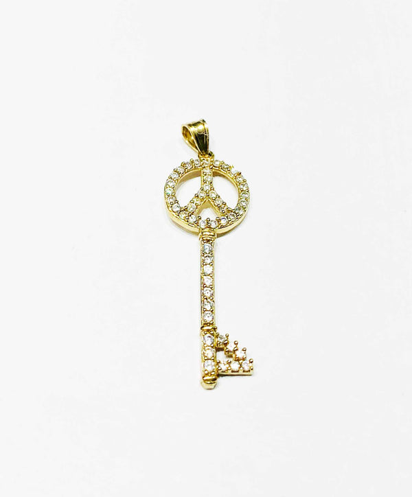 Key to peace CZ Pendant (14K).