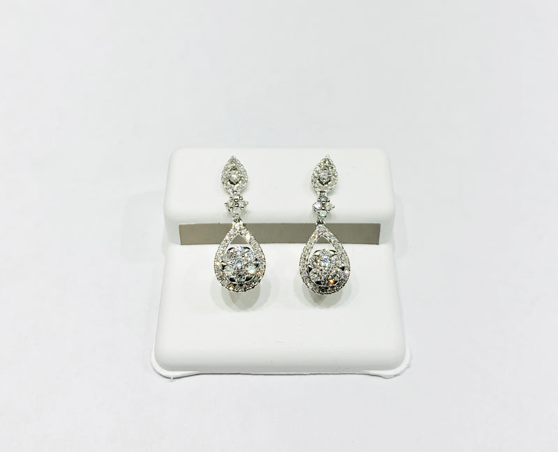 Diamond Drop Earrings (14K).