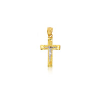 Two-tone Cross Pendant (14K)